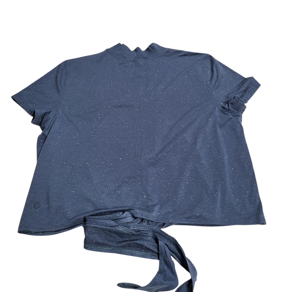 Lululemon Time to Restore Mock Neck Short SleeveIron Blue / White - Picture 5 of 12